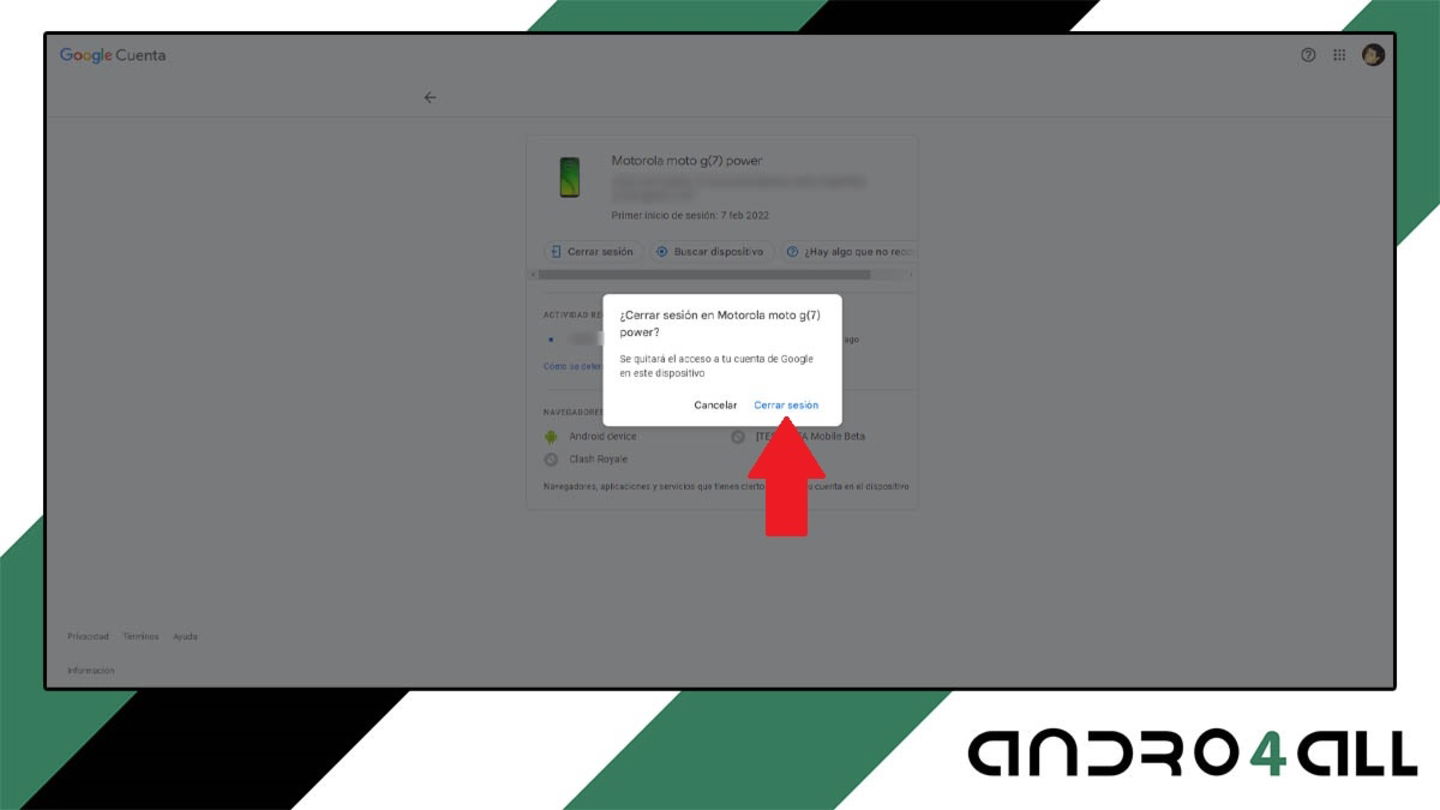 Usuń urządzenie z konta Google